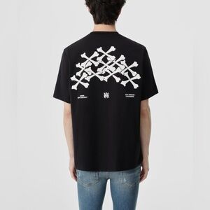 Amiri XL Shirt Hollywood Stacked Bones Black Mens
